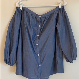 Merona Off The Shoulder Blue Blouse